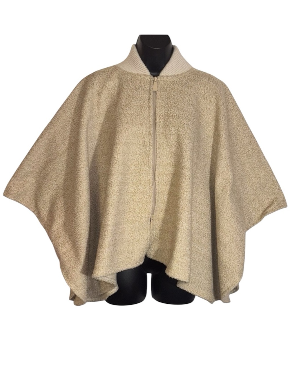 Canada Weather Gear Cape Double Zip Front Closure Boucle Texture One Size